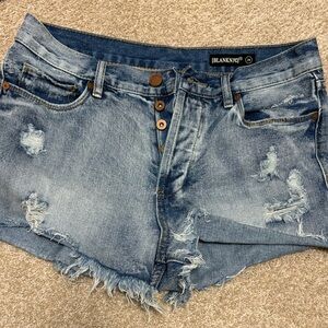 Blank NYC Women's Frayed Jean Shorts - Light Blue